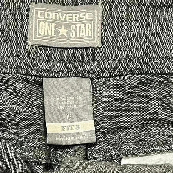 CONVERSE ALL STAR WOMEN’S SKIRT GRAY SIZE 6 100 % COTTON OUTDOOR POCKETS - Picture 5 of 6